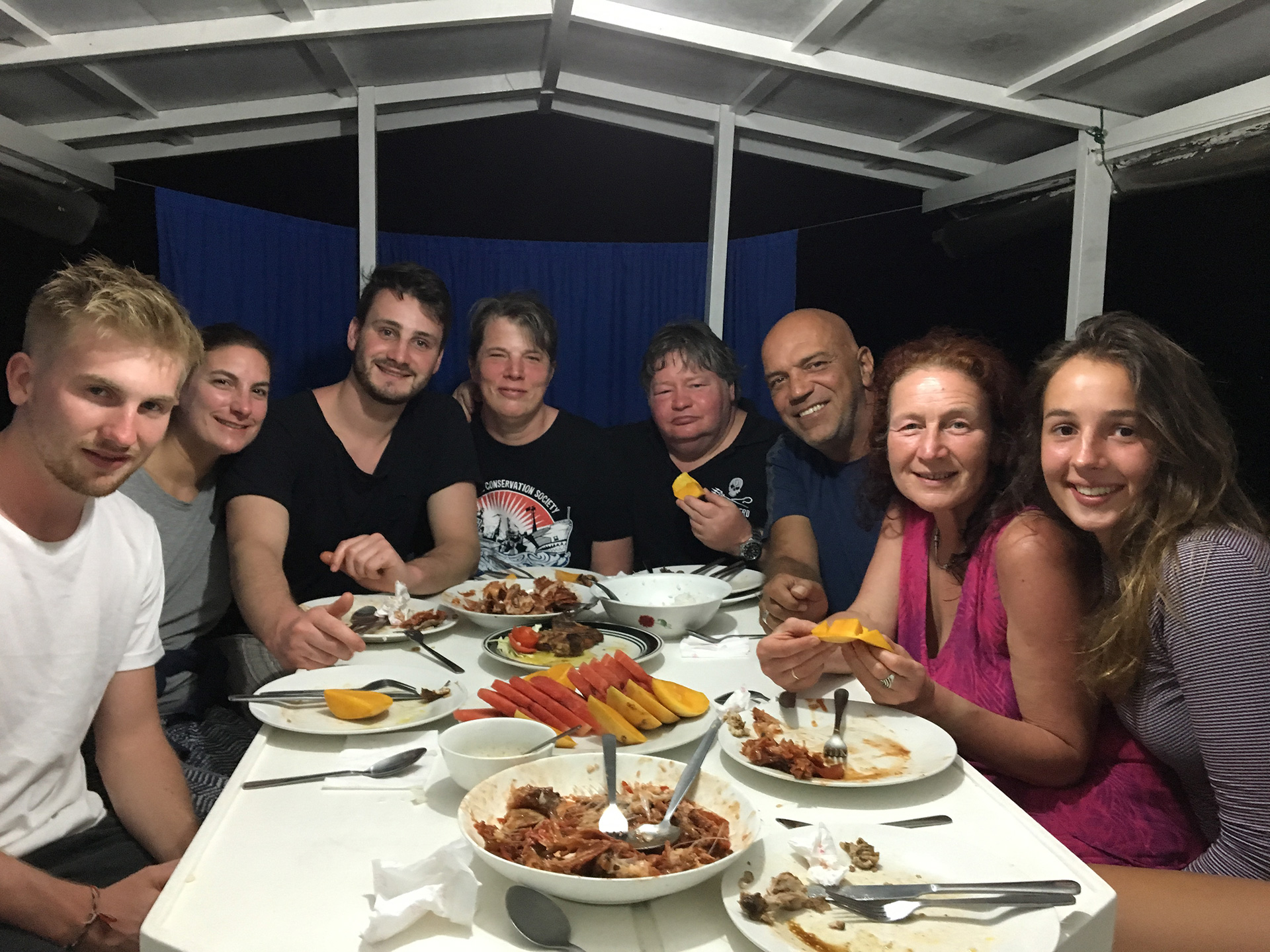 Hearty dinner after a long day diving at Apo Reef